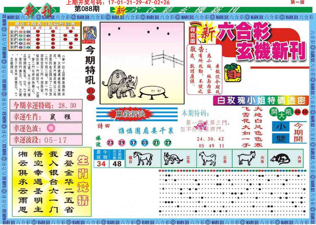 088期新六合彩特码新刊A[图]